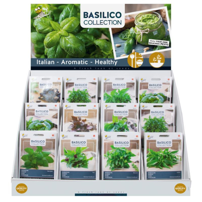 Seed Package Basilico-Buzzy® Display Basilico -12x10-080844