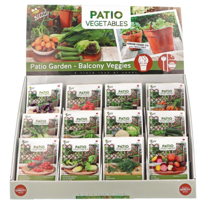 Seed Package Patio Veggies-Buzzy® Display Patio Veggies-12x10-080849